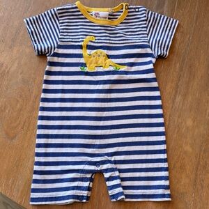Striped Dinosaur Baby Romper
